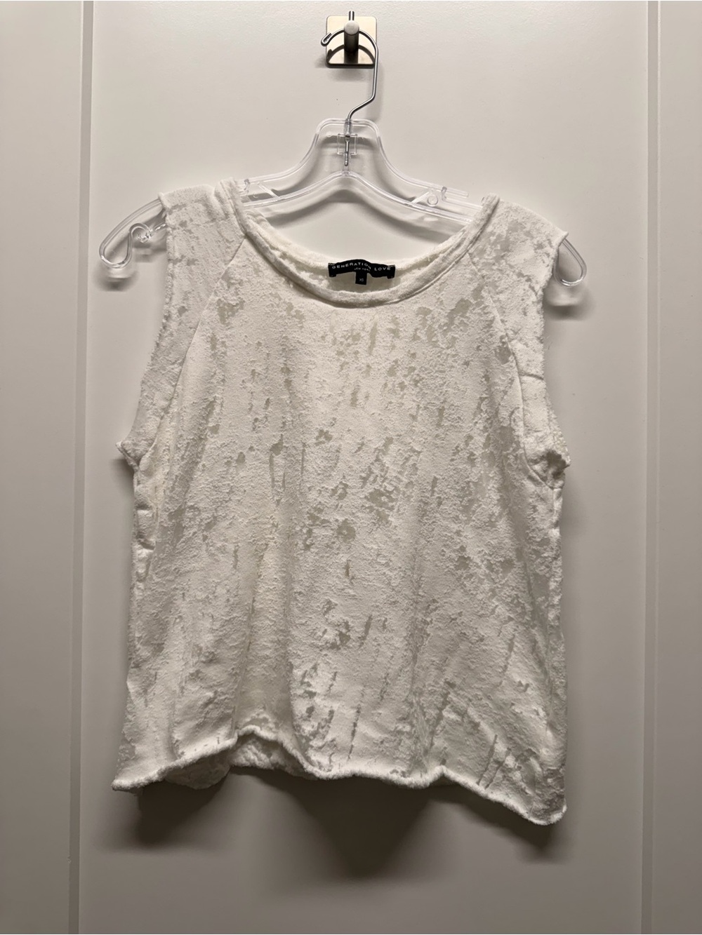 GENERATION LOVE White Textured Sleeveless Top